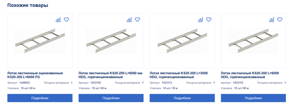 Добавлены “Похожие товары” в товарной карточке