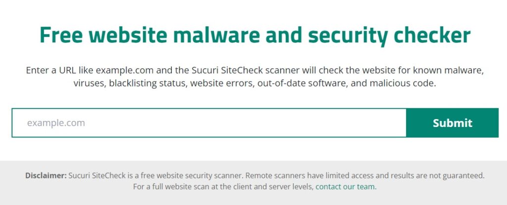 Интерфейс сервиса Sucuri